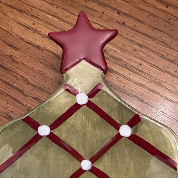 Pottery Barn Seasons Greetings Christmas tree plate - Picture 2 of 12